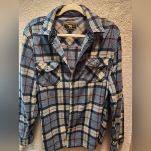 Freedom Foundry shirt Men's size LG blue plaid flannel